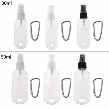 

Portable Transparent Empty Spray Bottles Hand Sanitizer Empty Holder Hook Keychain Mini Refillable Container Cosmetic Containers