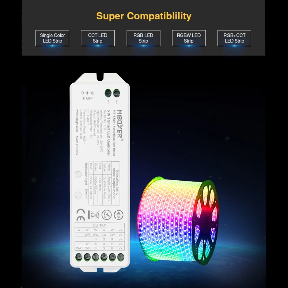 DC12V-24V 5 в 1 Smart LED Управление 2 4G Беспроводной Mi. Светильник LS2 для одного