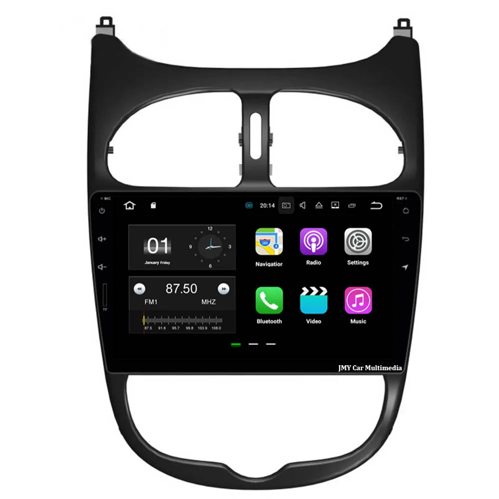 " Восьмиядерный Android 9,0 Автомобильный gps Радио навигатор для peugeot 206 2004-2008 с 4G/Wifi DVR OBD mirror link 1080P