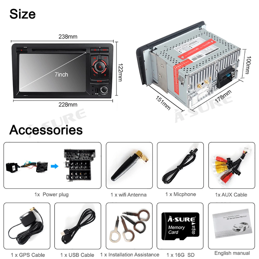 Perfect A-Sure 2 Din 7 Inch Android 9.0 Car Radio DVD GPS Player For Audi A3 (2003-2011) S3 RS3 RNSE-UP Navigation With 4GB RAM 8 Core 22 Perfect A-Sure 2 Din 7 Inch Android 9.0 Car Radio DVD GPS Player For Audi A3 (2003-2011) S3 RS3 RNSE-UP Navigation With 4GB RAM 8 Core 22