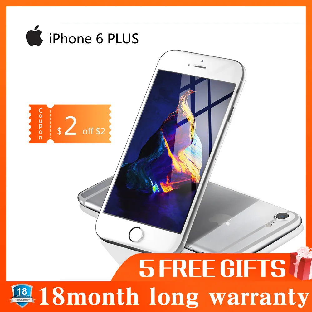  used Phone Apple IPHONE 6 PLUS Smartphone 16GB / 64GB / 128GB ROM 5.5 Screen Mobile WIFI GPS 4G LTE