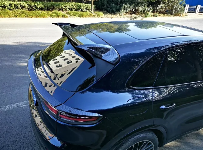Для нового Porsche Cayenne спойлер заднего крыла Спойлер паста установка углеродного волокна материал задняя крыша багажник спойлер-UP