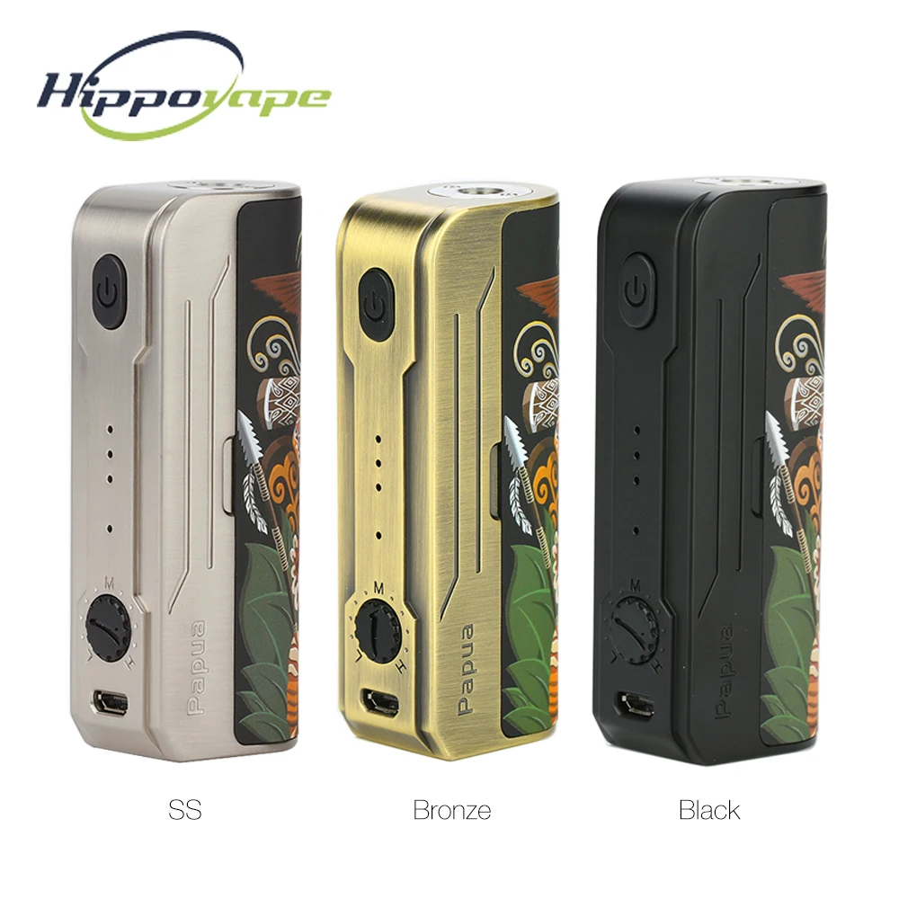 

Original Hippovape Papua 100W Box MOD power by one 18650/20700/21700 Battery & waterproof chipset vs Kudos/ GEN MOD / DRAG 2