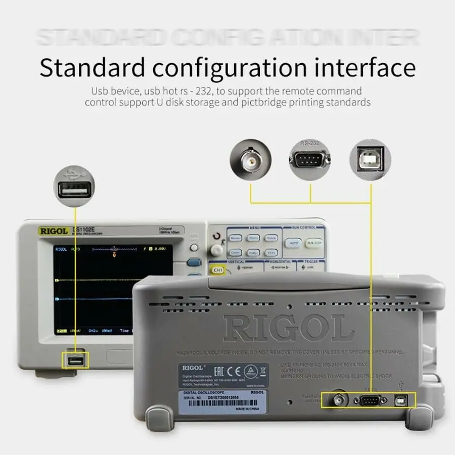 Wiysond Probe RIGOL DS1102E Цифровой Осциллограф 2 аналоговых канала 100 МГц полоса пропускания 1GSa/s частота дискретизации