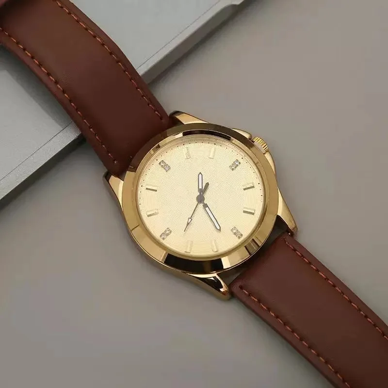 Luxury Men Watch Set Fashion High Quality Quatrz Watches Golden cufflinks Signature Pen 3Pcs Sets Gifts For Men Father With Box