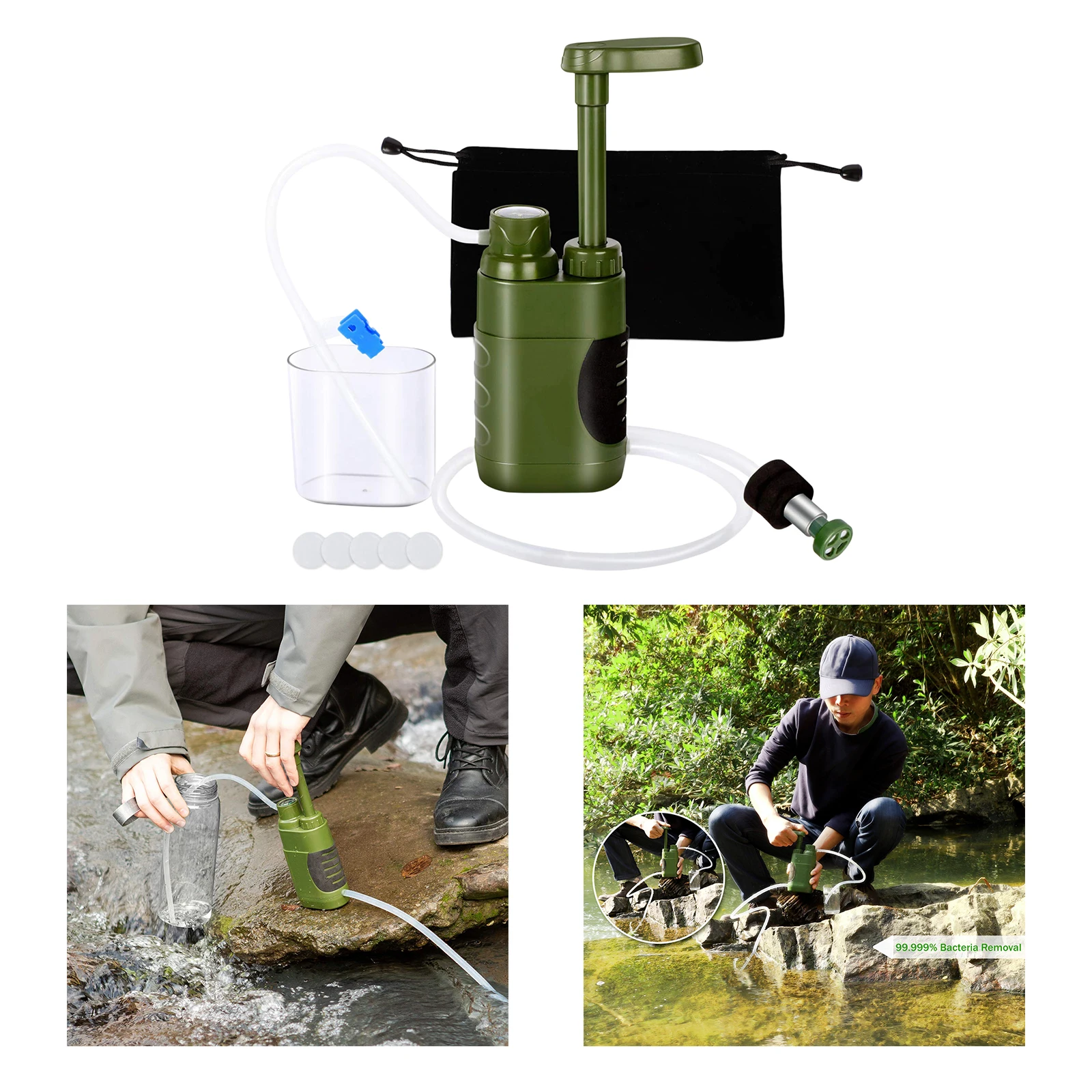 Outdoor Survival Water Filter Purifier Filtration Emergency Camping Hiking