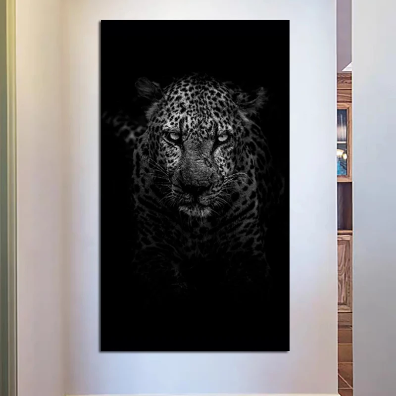 

Tiger In The Dark Art Canvas Poster Realist Decorative Picture Painting Modern Wall Art Canvas Painting Home Decor Art Prints