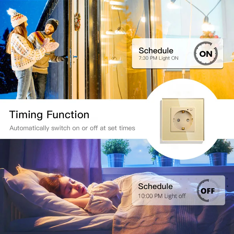 WiFi умная настенная розетка стеклянная панель Smart Life/приложение Tuya дистанционное управление, работает с Amazon Echo Alexa Google Home EU FR UK