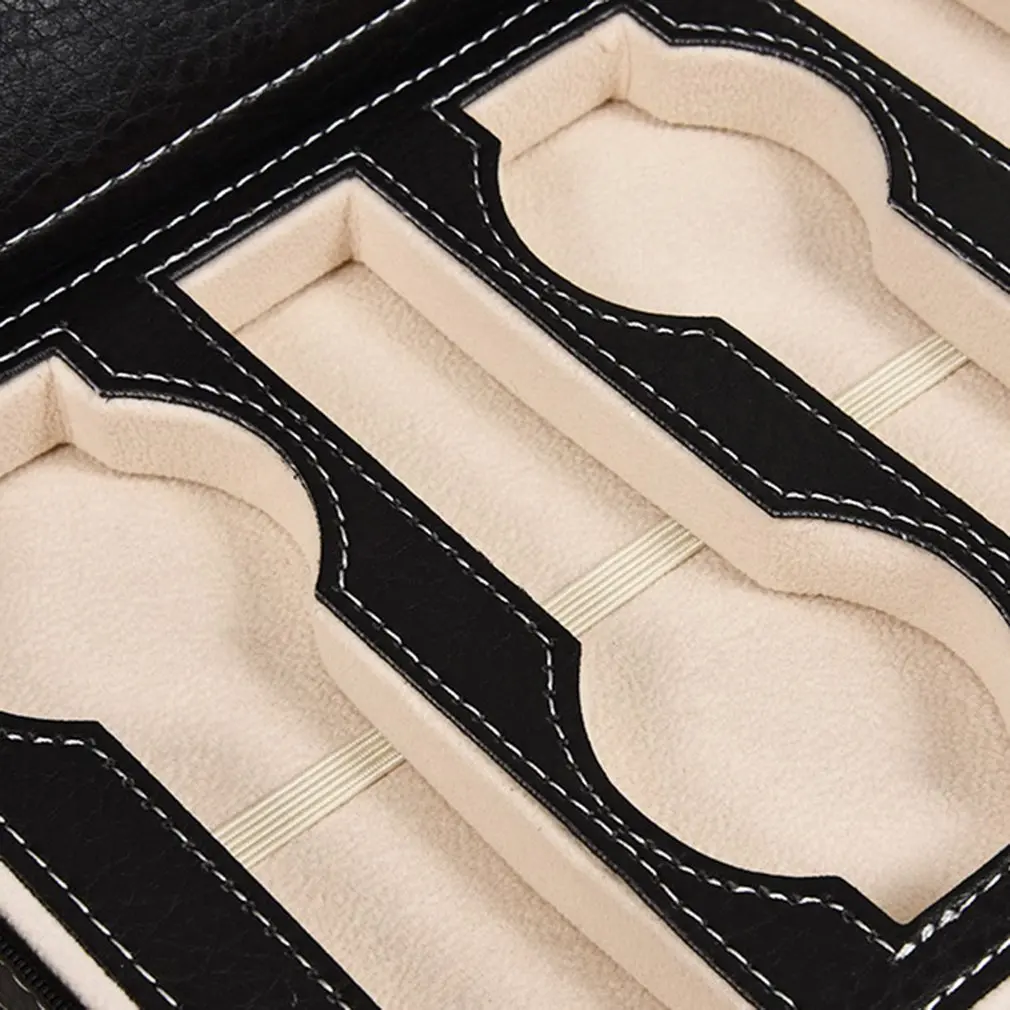 8 сеток из искусственной кожи, чехол для часов, коробка для хранения, лоток Zippere, портативный чехол для хранения ювелирных изделий для путешествий