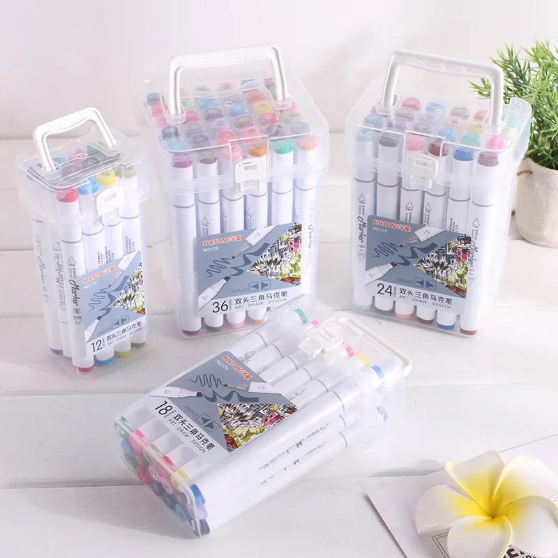 

Colorful Dual Tip Brush Pen Fine Liner Alcoholic Brush Art Marker Pens Watercolor Pens Drawing Painting Coloring Manga Supplies