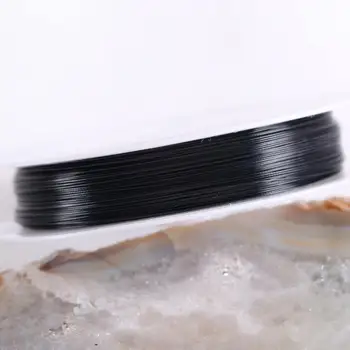 

2Rolls 0.38MM Wire for DIY Bracelet Necklace Earrings Rings Jewelry Findings Making Black Wire 50M/Roll