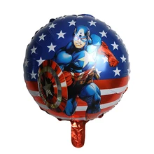 1 шт. воздушный шар с изображением Капитана Америки, надувной гелиевый воздушный шар из фольги для маленьких мальчиков и девочек, вечерние украшения