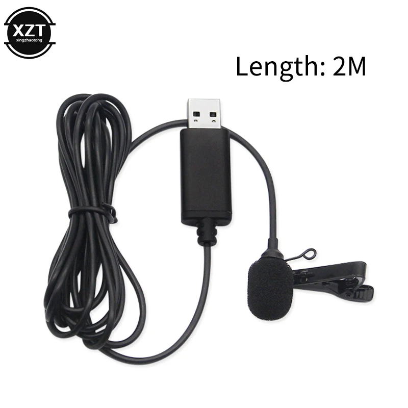 Портативный мини микрофон USB 2 м нагрудный петличный прищепки внешние микрофоны с