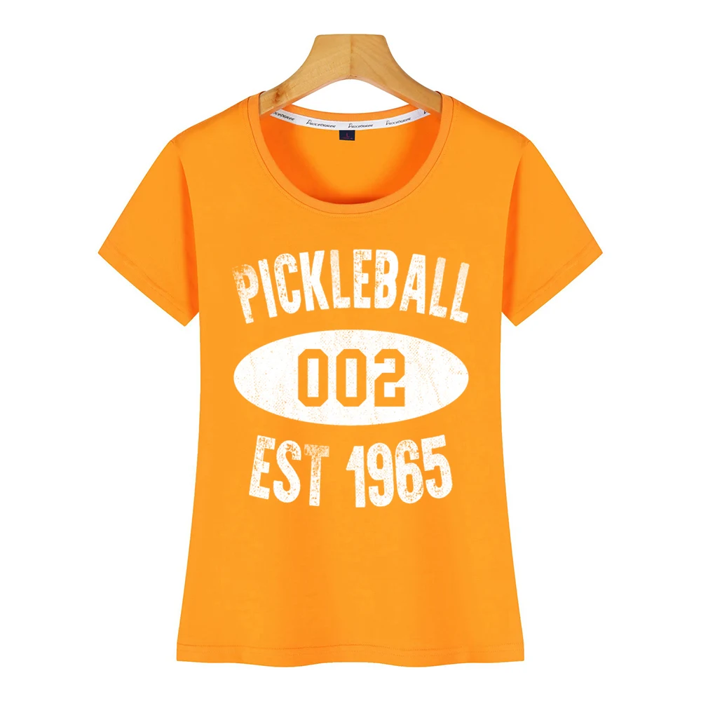 Женские топы, футболки, pickleball 002 est 1965, выцветшие, для выхода в свет, дедушка, повседневные, черные, на заказ, женские футболки