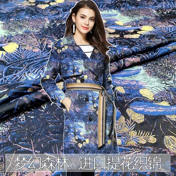 

100x160cm Fantasy Forest Pattern Polyester Brocade Jacquard Fabric for Woman Autumn Winter Dress Skirt Coat DIY Sewing