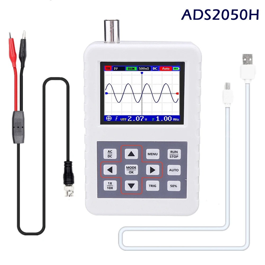 

New ADS2050H ADS2031H Handheld Oscilloscope High Precision Portable 2.4 Inch LCD Screen NE
