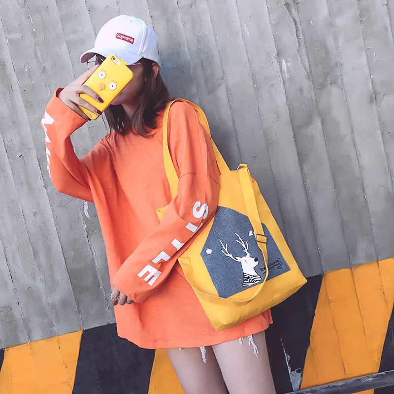 Одна сумка тканевая через плечо женская стиль INS Cross-body Южная Корея Harajuku Wind Ulzzang простой Универсальный корейский стиль St