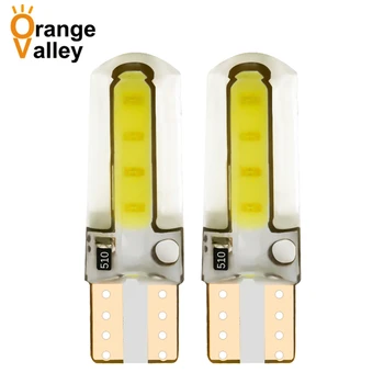 

500Pcs T10 W5W LED car interior light COB marker lamp 12V 168 194 501 Side Wedge parking bulb auto for lada Silica gel