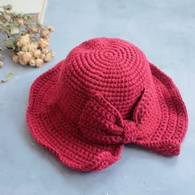 Шапка ручной вязки, Детская осенняя и зимняя шерстяная шапка, корейская мода, универсальная теплая вязаная шапка красного цвета в рыбацком стиле, милая и милая