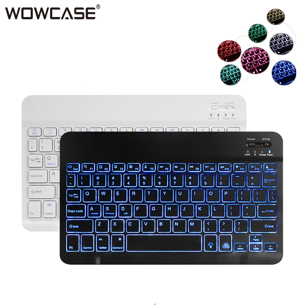 WOWCASE Беспроводная Bluetooth 3,0 клавиатура перезаряжаемая Бесшумная клавиатура для планшета ноутбука смартфона iOS Windows Android