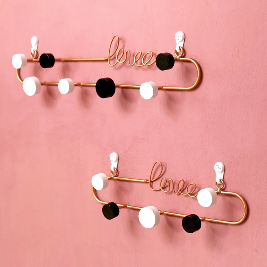 Декоративный крючок с надписью «Love» для гостиной, настенный крючок для ключей, металлический крючок для спальни, настенные полки для хранения, органайзер YL5