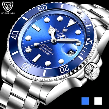 

2020 LIGE Watch Men Brand Automatic Mechanical Clock Fashion Business Sapphire Glass Watches 316L Steel Waterproof NH35 Movement