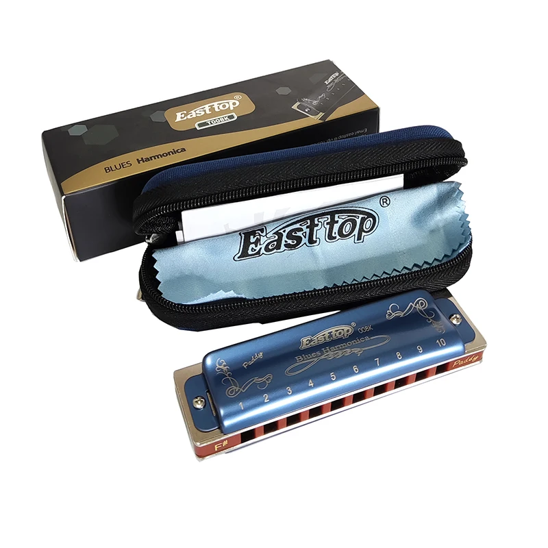 Chave de c a b T008k com Cor de Preto e Azul Easttop Gaita Diatonic Blues Harpa Paddy Tom Boca Órgão Instrumentos Musicais - Image 6