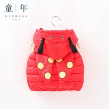 Коллекция года, зимний детский жилет Милый хлопковый жилет для маленьких детей с мультяшным принтом «божья коровка» для мальчиков и девочек