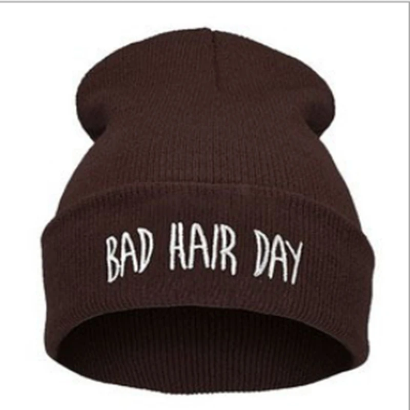 08 WZCX BAD HAIR DAY вышивка письмо шапка в стиле хип-хоп унисекс сохраняет тепло уличные танцы эластичность зимняя Лыжная Шапка Кепка - Цвет: 08
