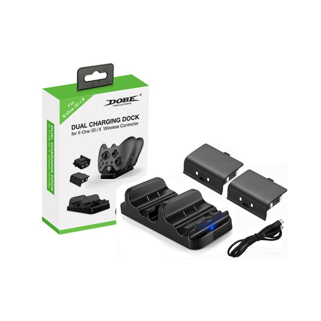 Charger For XBOX ONE Controller Dual Charging Dock Charger + 2pcs Rechargeable XBOX ONE Controller Battery Stander For XBOX