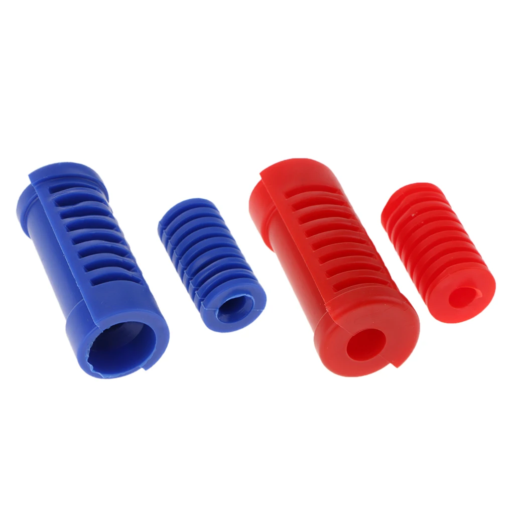 Rubber Gear Lever Pedal Shift Motorcycle Footrest Footpeg Pad Cover Blue+Red