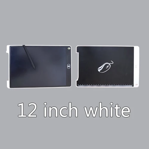 12 inch white Игрушки для рисования 4,4/8,5/9,5/12 дюймов ЖК-доска для письма и письма, ультра-тонкие планшеты, портативные, для детей, умные, для раннего образования - Цвет: 12 inch white