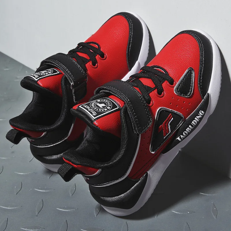 Новая детская спортивная обувь мужская обувь детская беговая Обувь Осень-зима кожаная Водонепроницаемая Беговая обувь мягкая подошва