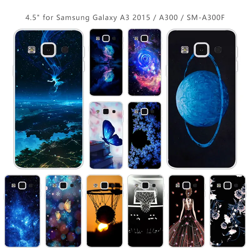 for Samsung Galaxy A3 2015 Luxury Soft TPU Blue Phone Case Silicone A300 A3000 Back Silicon Cover Coque |