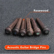 

6pcs Rosewood Bridge Pins Classical Style Abalone Dot For Acoustic Guitar Acoustic Guitar Bridge Pin Practicing Guitar Accs