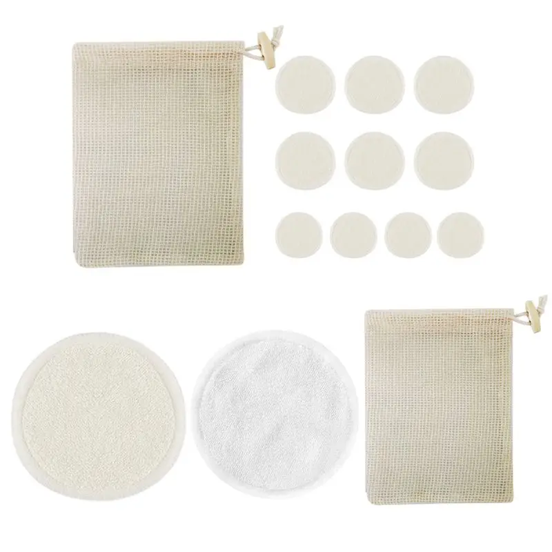 Бамбуковые волокна многоразовые подушечки для снятия макияжа моющиеся круглые очищающие салфетки для лица