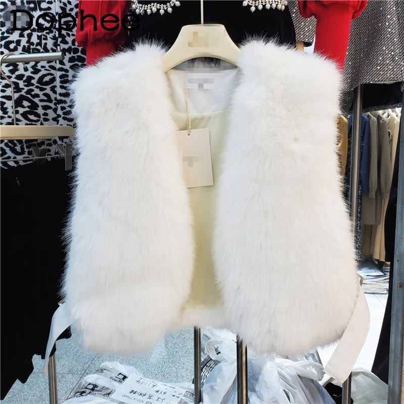 Chaleco de piel para mujer, abrigo de imitación de de conejo, combina con todo, costura sin mangas, visón, 2021|Piel sintética| AliExpress