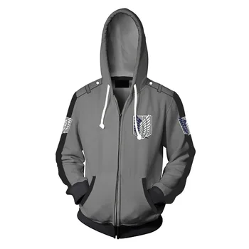 

Anime Attack On Titan Cosplay Hoodies 3D Print Jiyuu no Tsubasa Hoodie Hoody Hip Hop Casual Coat Sweatshirts Hooded Casual Coat