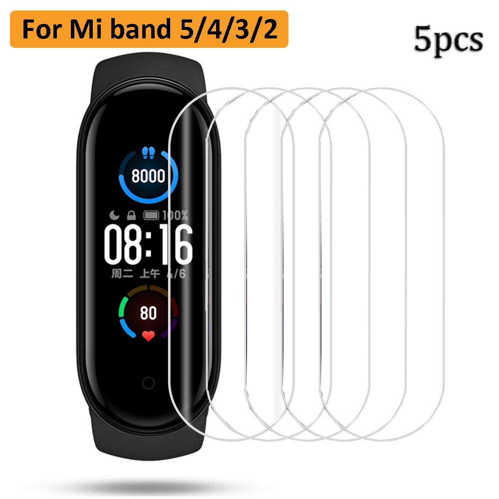 Hydrogel Soft Screen Protectors for Xiaomi Mi Band 5 4 3 2 Protective Film Smart Watch Wristband Xiaomi Miband Accessories