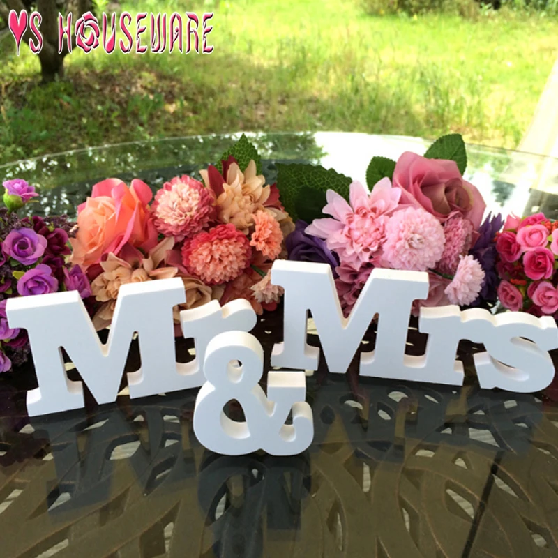 Wedding Decorations Nicro 3 pcs/set Mr & Mrs Mariage Decor Birthday Party Decorations Valentine's Day White Letters Wedding Sign