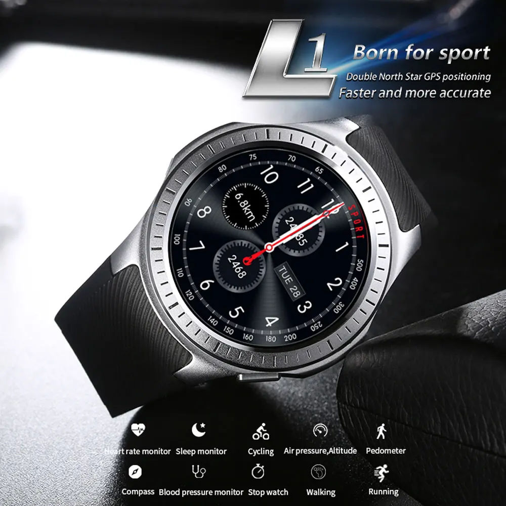 L1 Смарт часы мужские водонепроницаемые спортивные фитнес активности gps Smartwatch