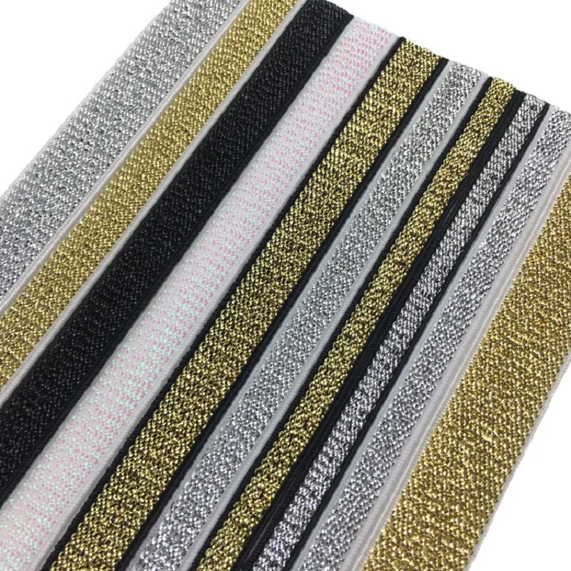 Цвета: золотистый, серебристый блестящие туфли-Вьетнамки с эластичным ремешком 10/15/25/40 мм веревка резиновые линейные огни ленты швейная кружевная отделка пояс с плоской обратной стороной, аксессуар для "сделай сам"