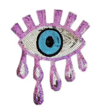 

1PC Purple Sequins Eye Patches for Clothes Sweater Iron on Eyeball Sequined Patch DIY Accessories Sequins Appliques Decoration