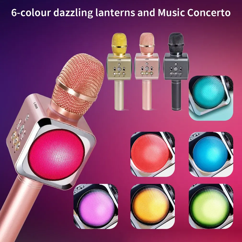 L888 Portable National Karaoke Microphone Mobile Phone Karaoke Wireless Condenser Microphone Audio Machine