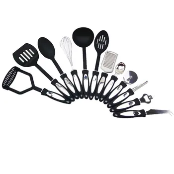 

TENSKE Kitchen Cooking Utensils Set of 12 Pieces Premium Heat Resistant Tools Stainless Steel Kitchen Gadget Tool Nylon Handles