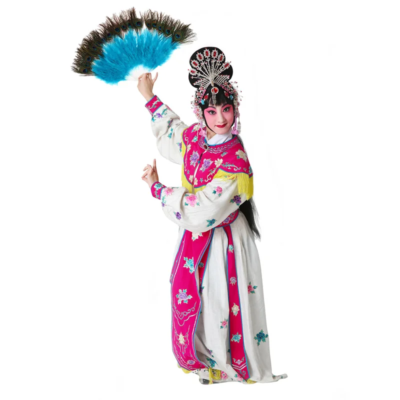 LBER Vintage Large Belly Dance Fancy Dress Hand fan Peacock Simulation feather Folding Hand Fan- Lake Blue, One Size
