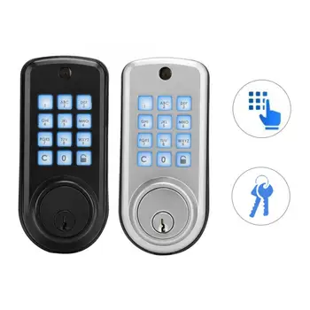 

2.36-2.76in Adjustable Locking Tongue Smart Password Keypad Anti-Theft Electronic Door Lock with 2 Keys Security Door Lock