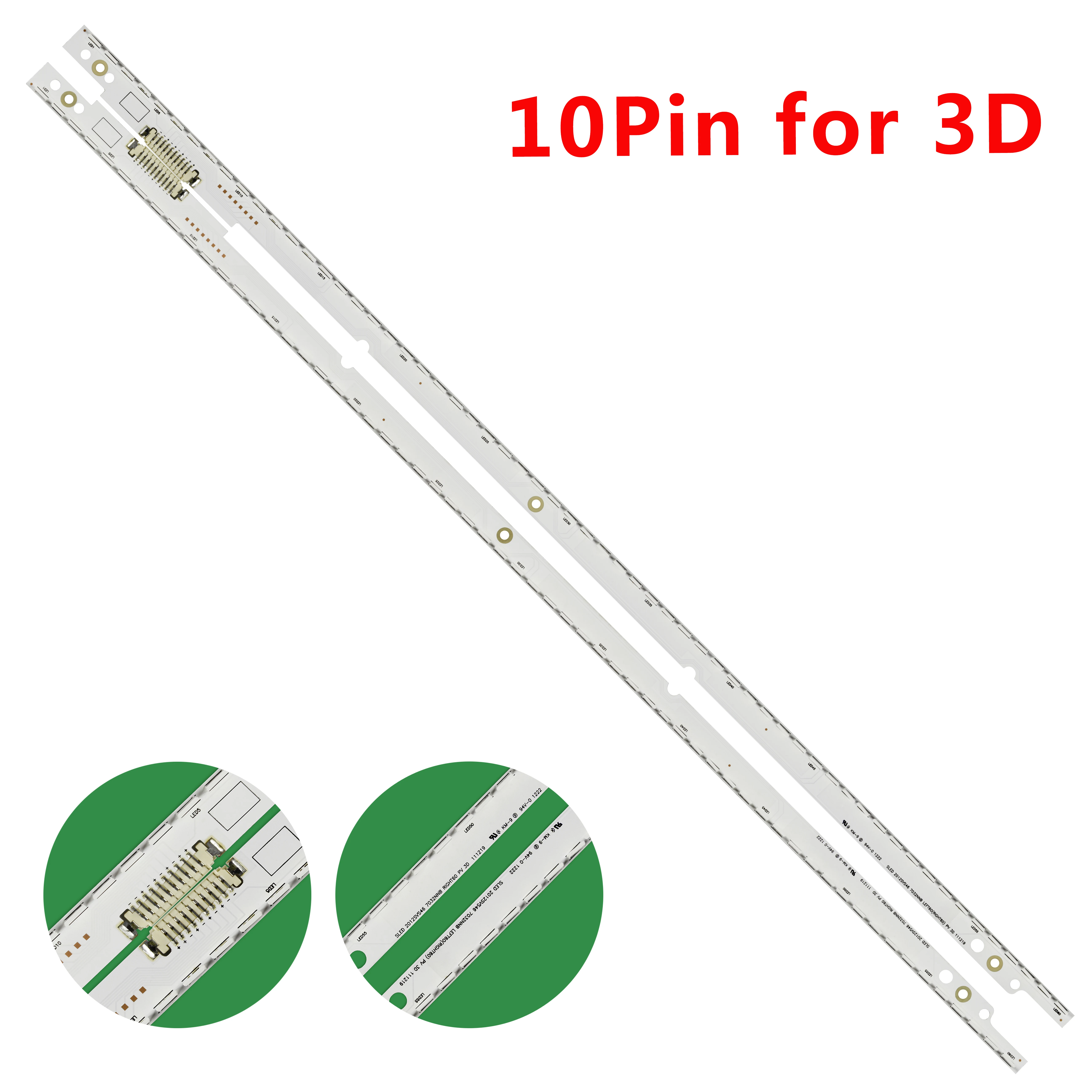 2 PCS 572mm 60LED LED strip 2012SVS46 7032NNB 3D for UA46ES5500R UN46ES8000 LTJ460HQ10 LTJ460HN06 UE46ES6300U UE46ES6800U | Компьютеры и
