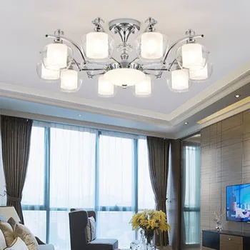 

Modern Chrome Metal Led Chandeliers Lighting Living Room Glass Led Pendant Chandeliers Lights Hanging Lamp Fixtures For Bedroom