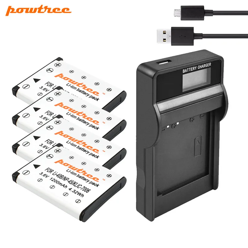 Powtree для FUJIFILM NP 45A 45 сменный аккумулятор + зарядное устройство USB LCD XP10 XP11 J38 Z70 Z35 J40